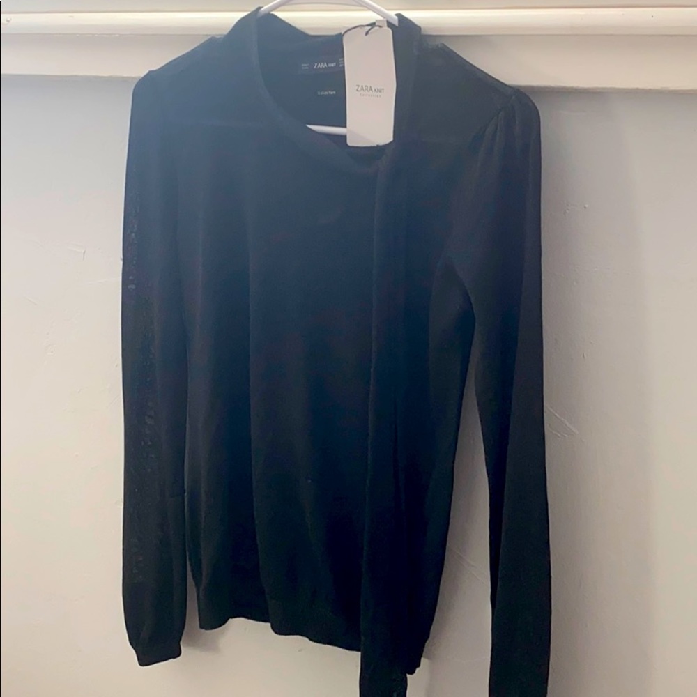 Zara Knit Collection Black Top